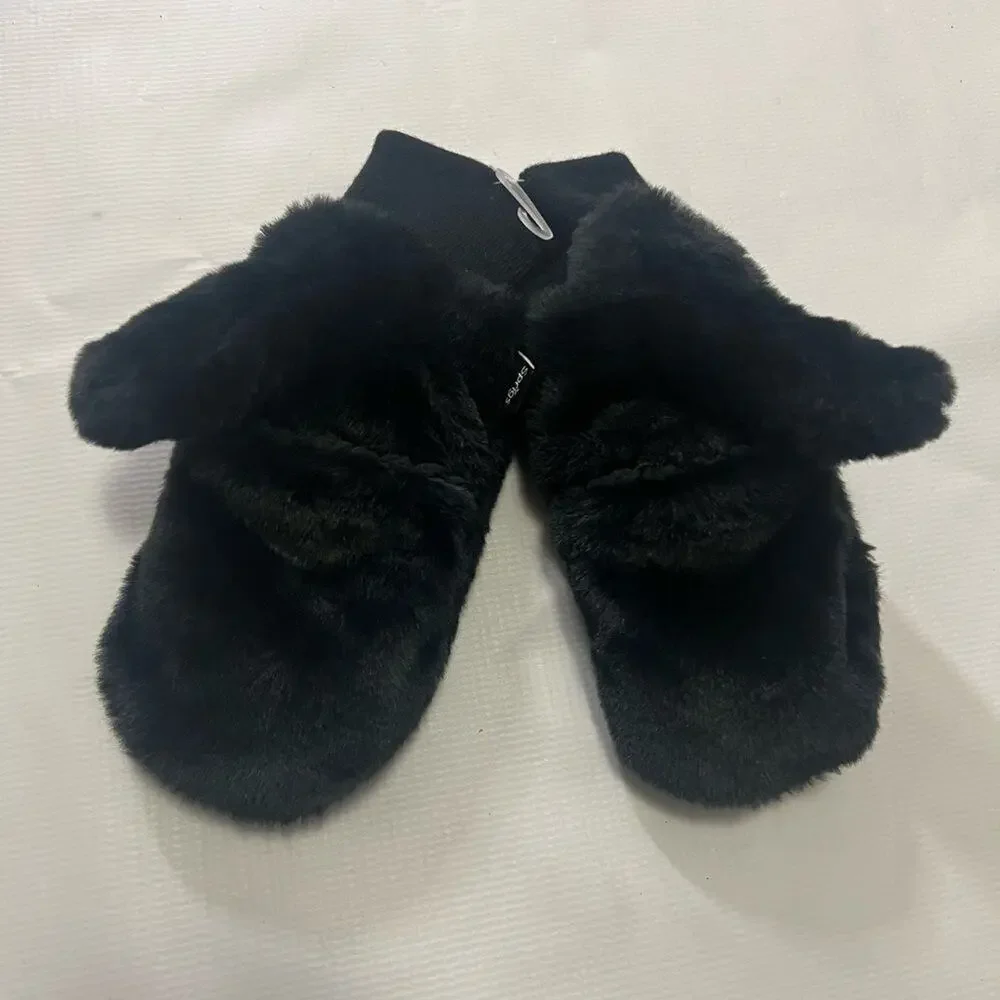 SPRIGS FAUX FUR‎ SHERPA REVERSIBLE MITTENS SIZE L/XL